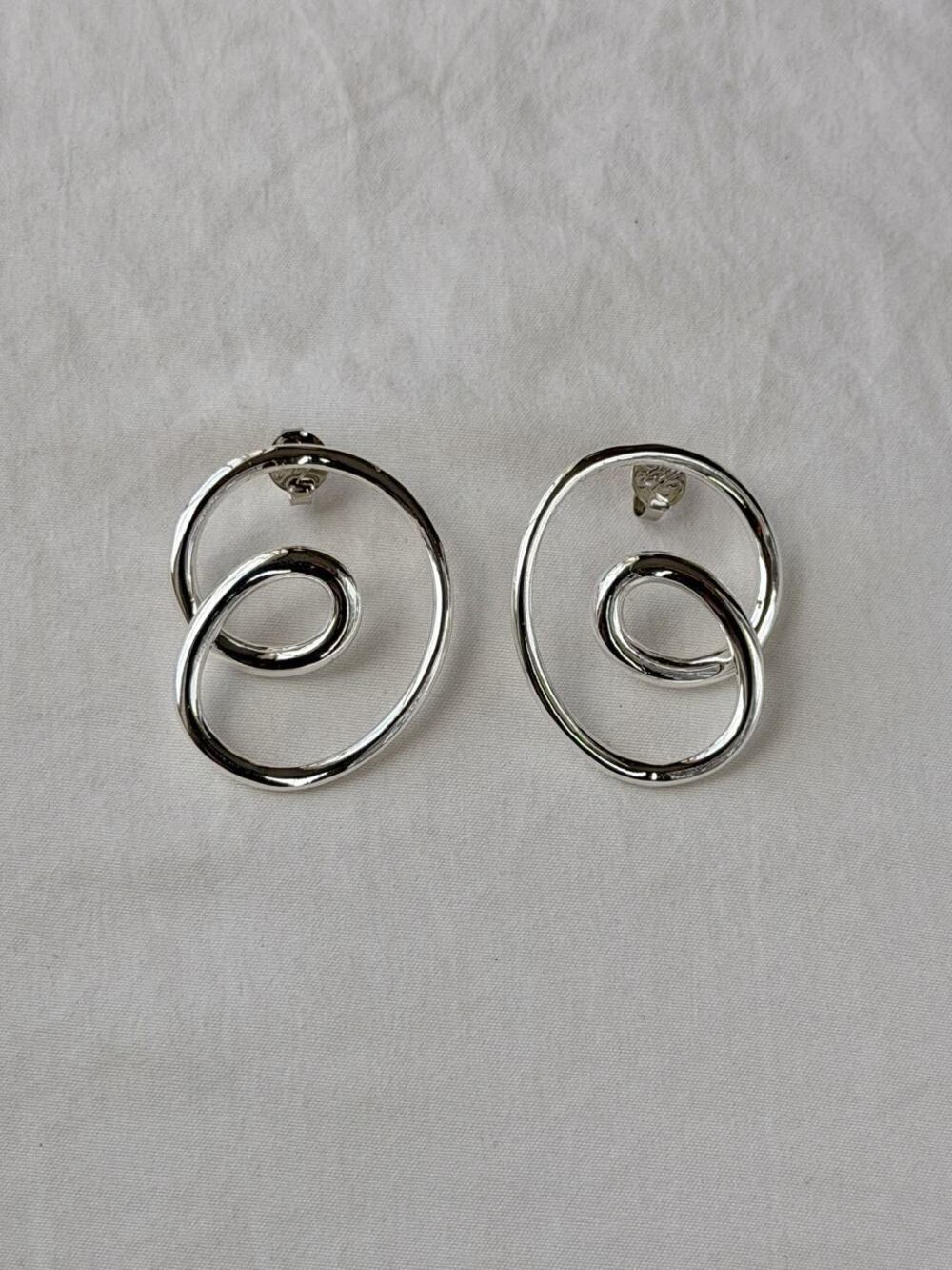 The French Croissant Earrings - Silver Plated